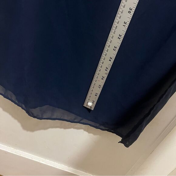 A. Calin Los Angeles navy maxi skirt with Sheer panels high slits women's small - Picture 4 of 11